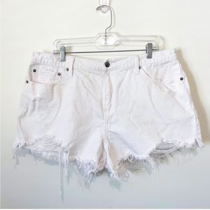 PISTOLA White Distressed Denim Shorts 33